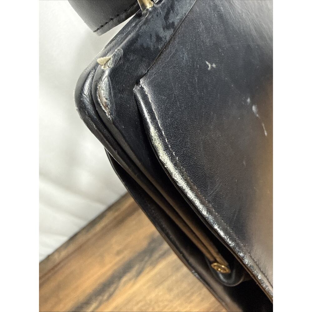 Vintage Dofan Handbag Purse Made In France Black Leather 1960s Shoulder Bag GUC - Picture 5 of 11